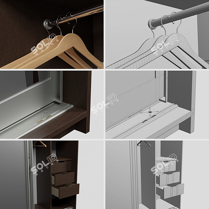 Customizable Mirror Closet 3D model image 4