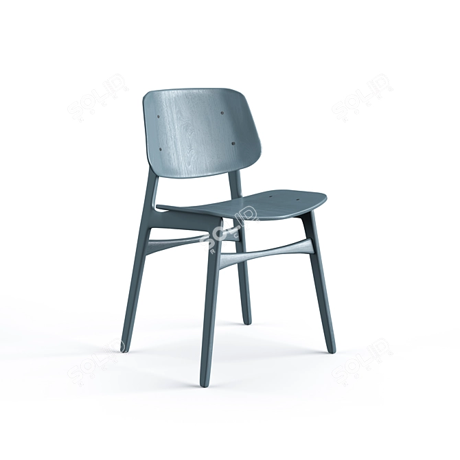 Danish Soborg Wood Chair: Stylish and Modern 3D model image 1