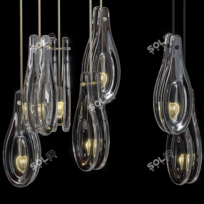 Eichholtz Chandelier Bellano L: Elegant Lighting Fixture for Stunning Ambiance 3D model image 4