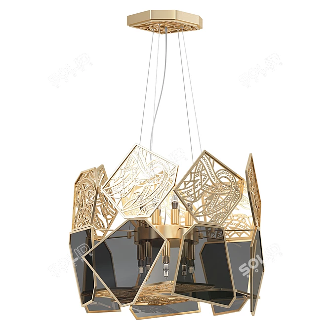 Artisanal Beauty Chandelier 3D model image 3