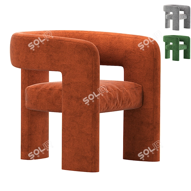 Sculpt Chair: Modern Elegance from Crate & Barrel 3D model image 1