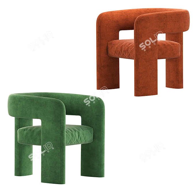 Sculpt Chair: Modern Elegance from Crate & Barrel 3D model image 3