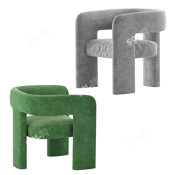 Sculpt Chair: Modern Elegance from Crate & Barrel 3D model image 4