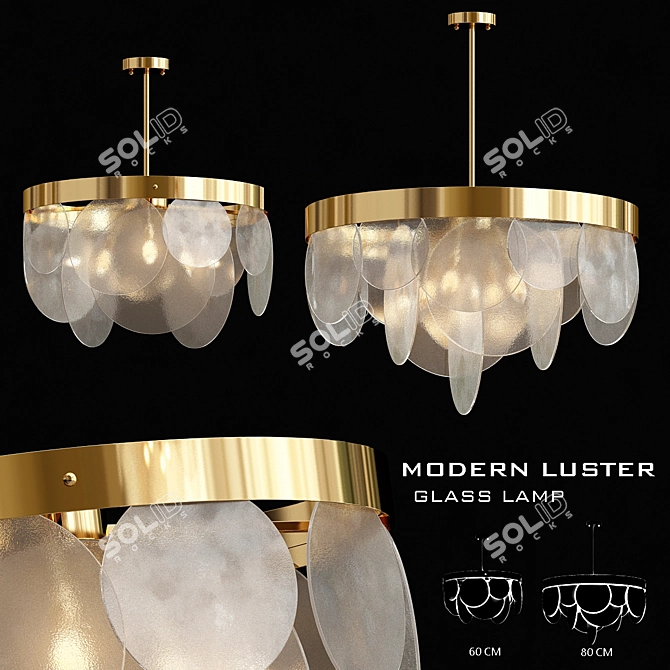 Frozen Glass Modern Chandelier 3D model image 2