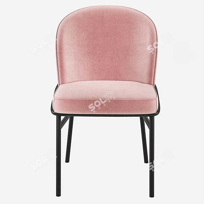Elegant Eichholtz Willis Velvet Dining Chair 3D model image 2