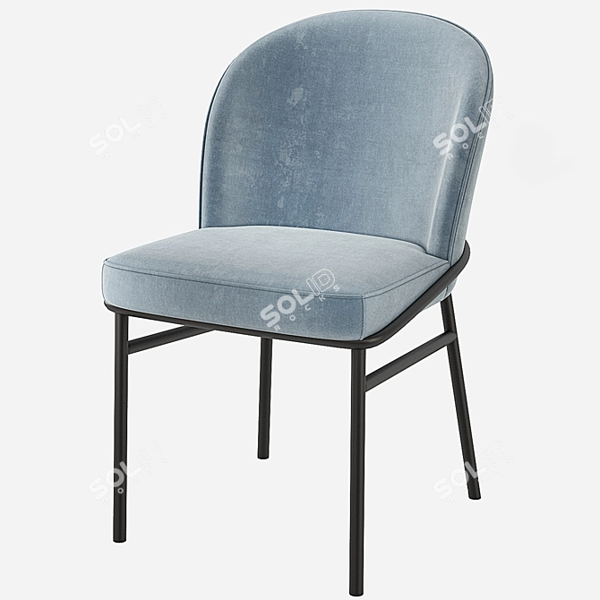 Elegant Eichholtz Willis Velvet Dining Chair 3D model image 3