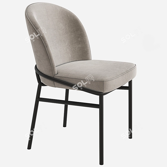 Elegant Eichholtz Willis Velvet Dining Chair 3D model image 4
