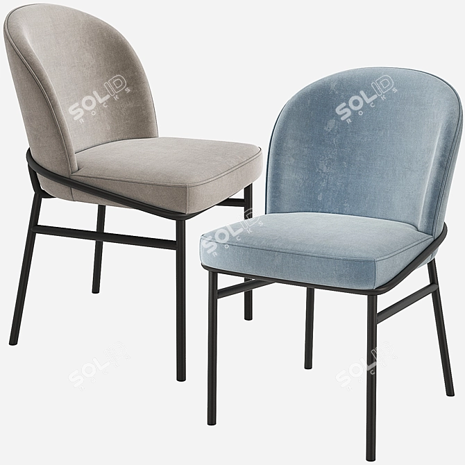 Elegant Eichholtz Willis Velvet Dining Chair 3D model image 6