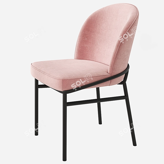 Elegant Eichholtz Willis Velvet Dining Chair 3D model image 7