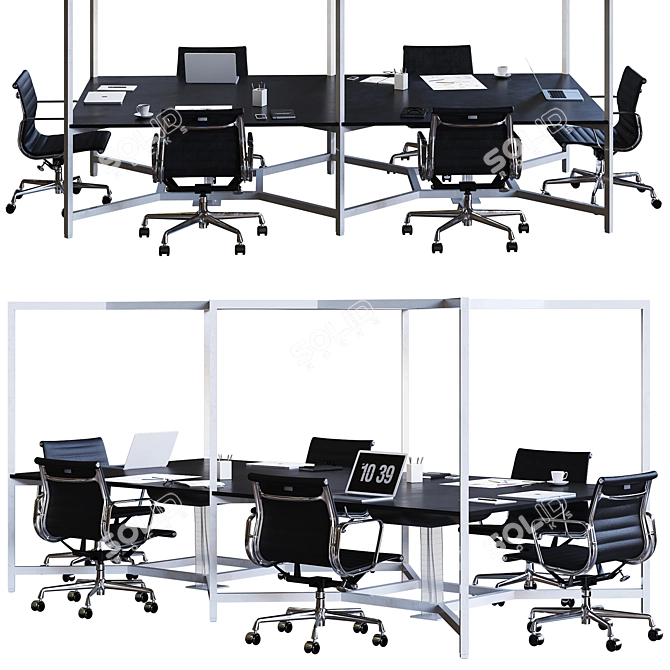 Optimized High Detail Office Set 3D model image 2