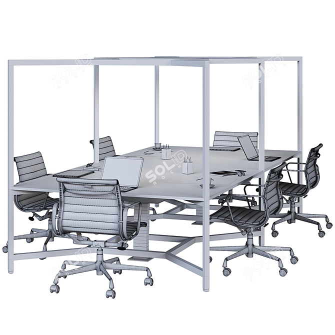 Optimized High Detail Office Set 3D model image 5