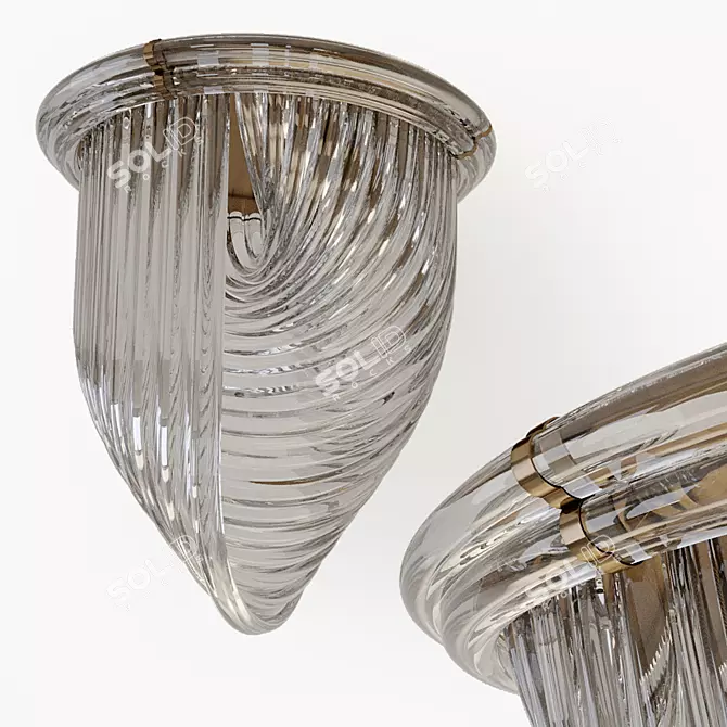 Elegant Murano Glass Chandelier 3D model image 1