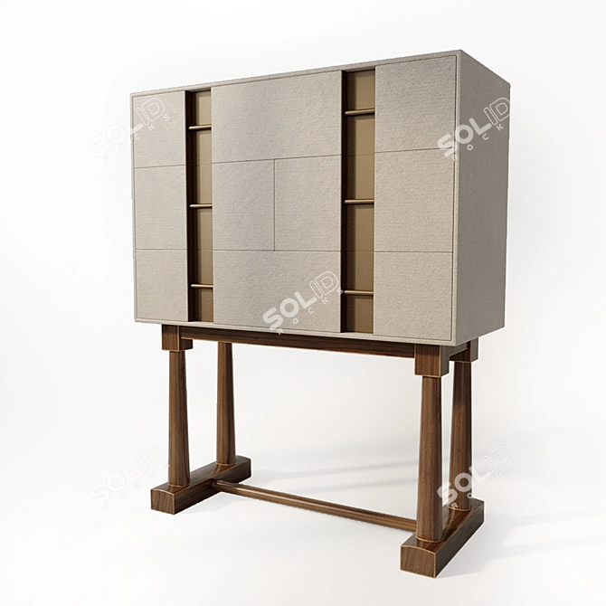 Decca Tall Cabinet: Sleek Storage Solution 3D model image 1