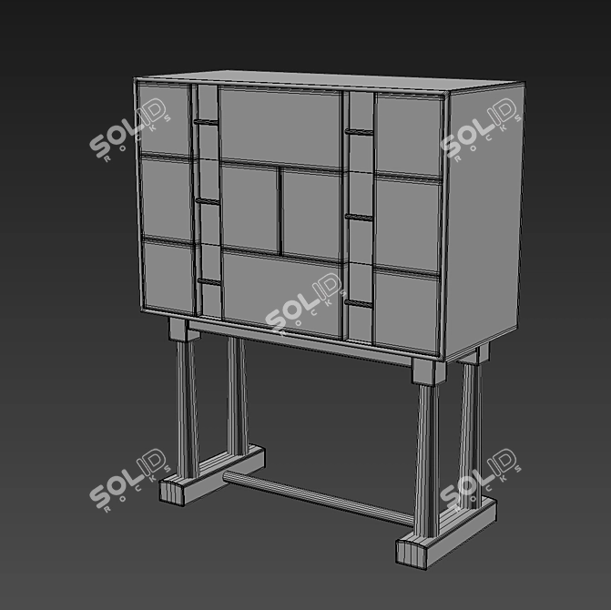 Decca Tall Cabinet: Sleek Storage Solution 3D model image 4