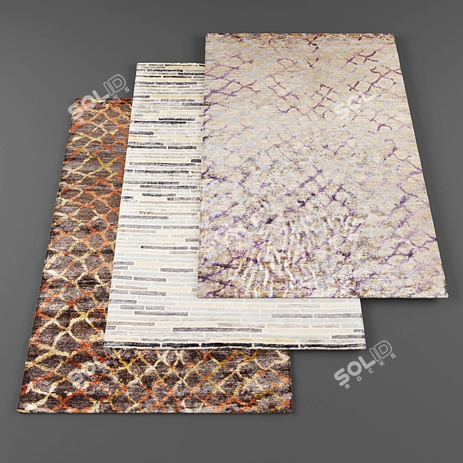 High-Res Modern Rugs Bundle 3D model image 1