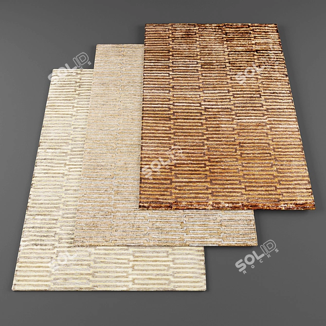 Modern High-Resolution Rugs (Set of 3) 3D model image 1