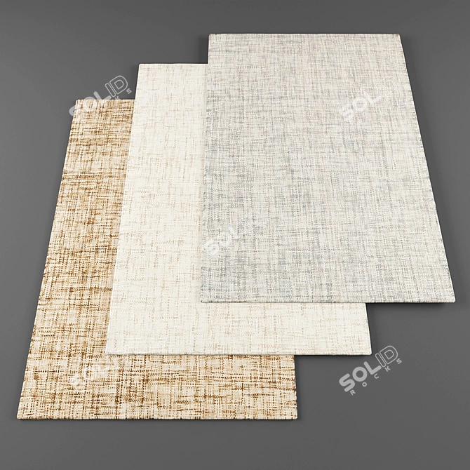 High-Resolution Random Set of 5 Rugs 3D model image 1