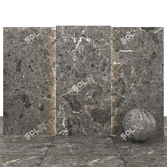 Sarita Black Stone Texture Collection 3D model image 1