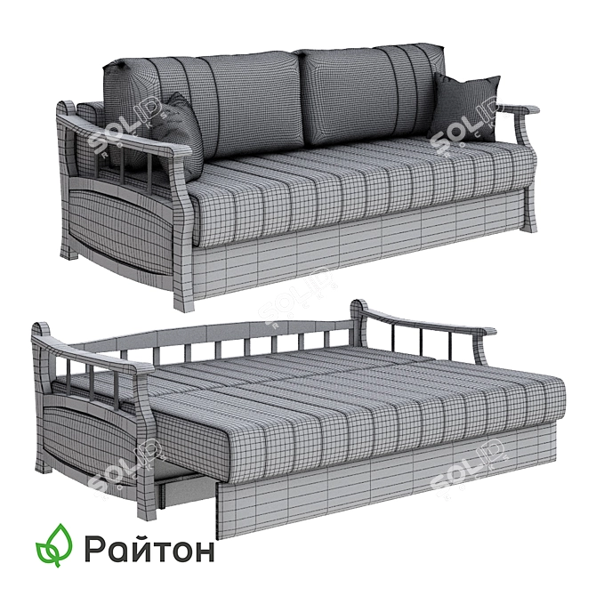 Blossom OM: Stylish Sofa Bed for Small Spaces 3D model image 2