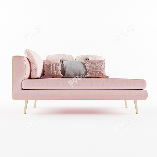 Pink Diwan Sofa 3D model image 2