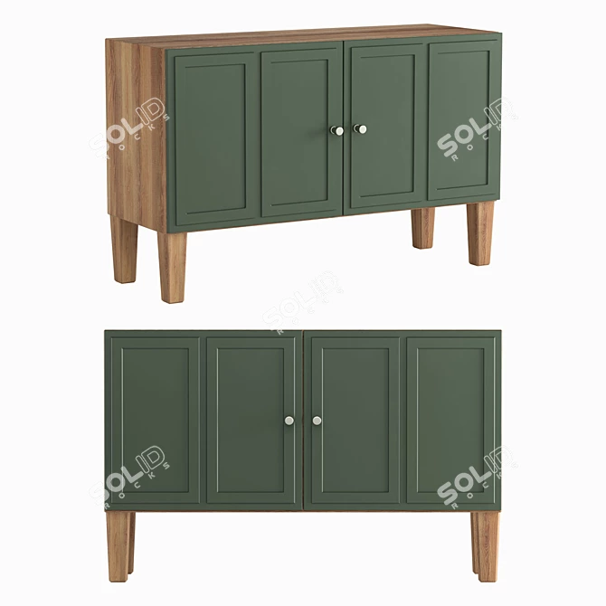 Green Small Andersen Chest of Drawers - 110x70x40 cm 3D model image 1