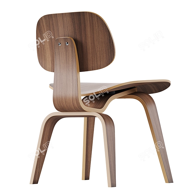 Modern Scandinavian Design: Vitra Plywood Dining Chair (DCW) 3D model image 2