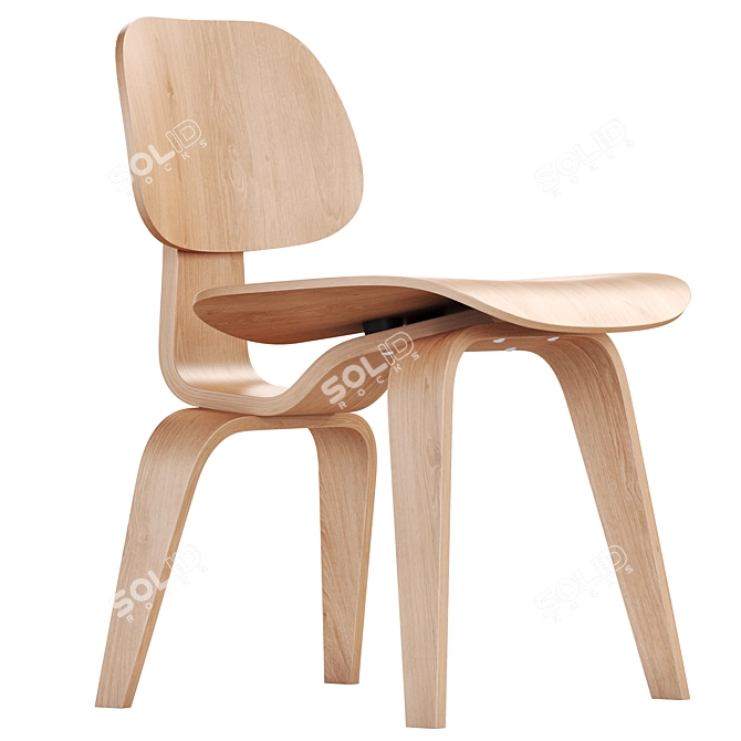 Modern Scandinavian Design: Vitra Plywood Dining Chair (DCW) 3D model image 3
