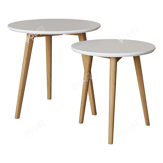 Contemporary Brick Tables Set 3D model image 1