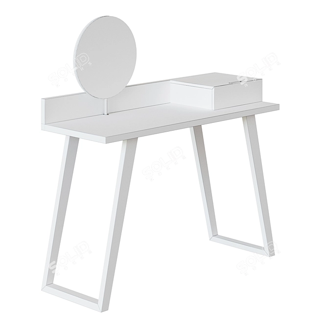 Modern Dressing Table with Mirror 3D model image 2