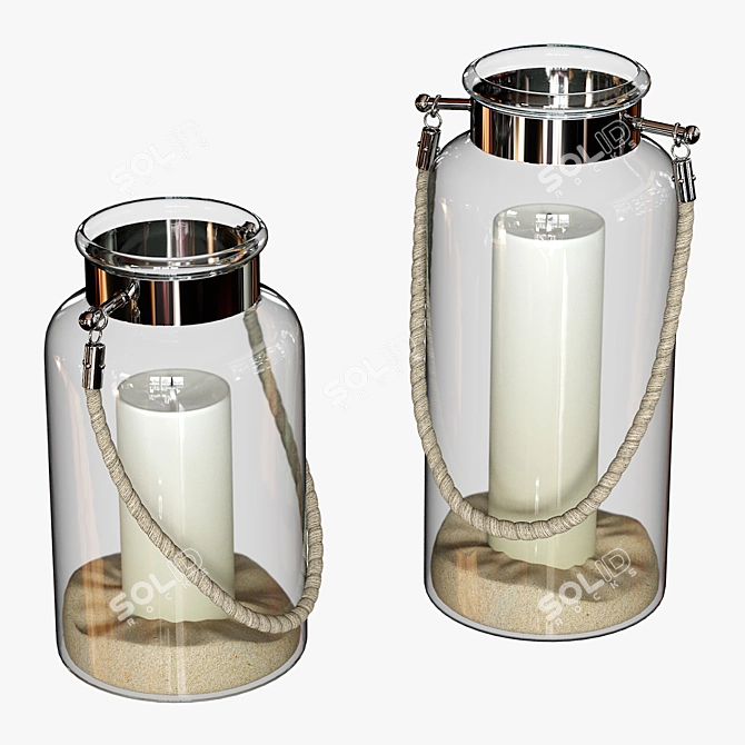 Elegant Jar Candle 3D model image 3