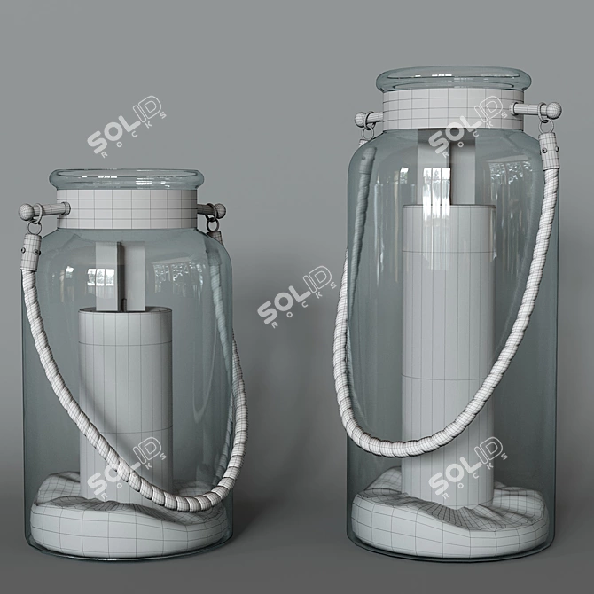 Elegant Jar Candle 3D model image 4