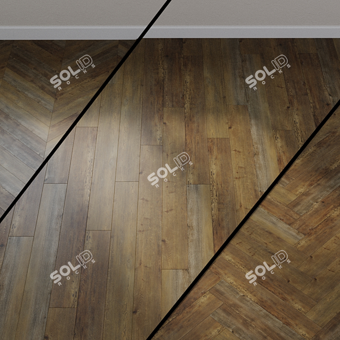 Ter Hurne Oak Cambridge: Dark Brown Vinyl Flooring 3D model image 1