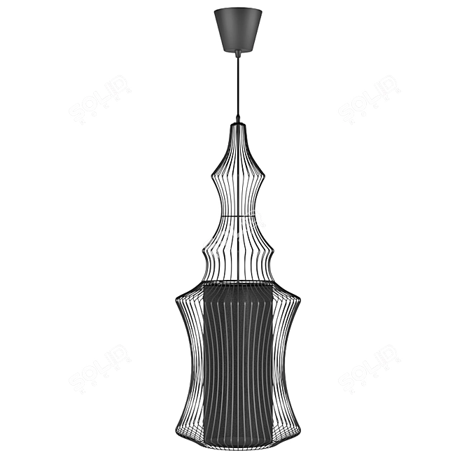 Elegant Swing Iron Lighting Fixture 3D model image 4