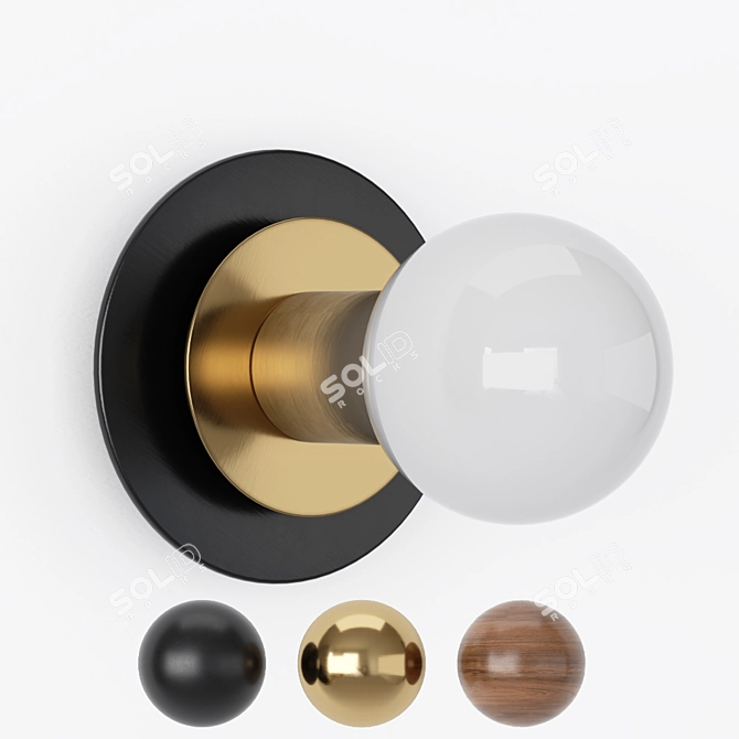 Aureole Brass Wall Sconce: Elegant Illuminated Statement 3D model image 1