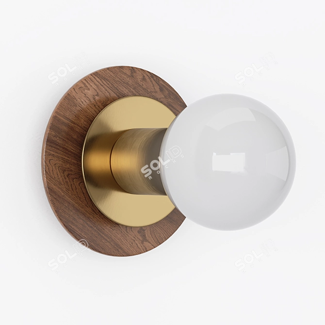 Aureole Brass Wall Sconce: Elegant Illuminated Statement 3D model image 2