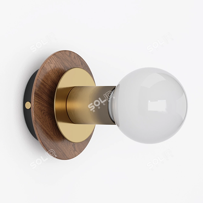 Aureole Brass Wall Sconce: Elegant Illuminated Statement 3D model image 4