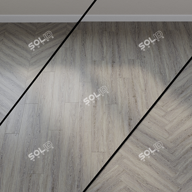 Tallinn Oak Gray Vinyl Flooring 3D model image 1