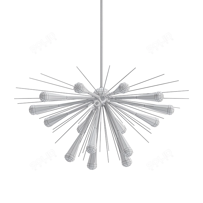 Retro-inspired Sputnik Chandelier 3D model image 2