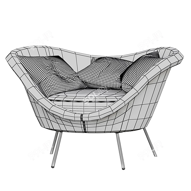 Molteni Modern Armchair 3D model image 5