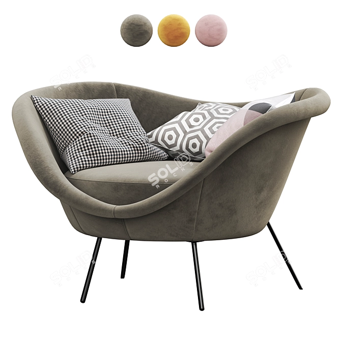 Molteni Modern Armchair 3D model image 6