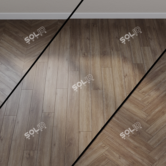 Canberra Oak Taupe Vinyl Flooring 3D model image 1