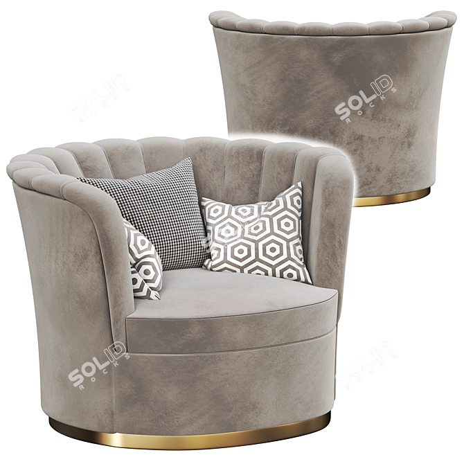 2014 Miller Armchair - Stylish and Comfortable 3D model image 2