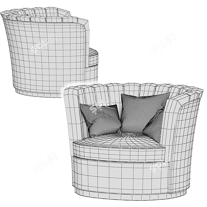 2014 Miller Armchair - Stylish and Comfortable 3D model image 5