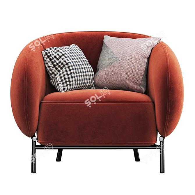 Cider Edition Curl Armchair: Chic and Comfy 3D model image 2