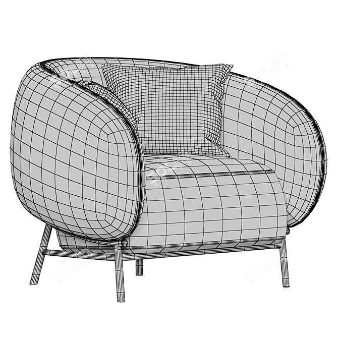 Cider Edition Curl Armchair: Chic and Comfy 3D model image 5