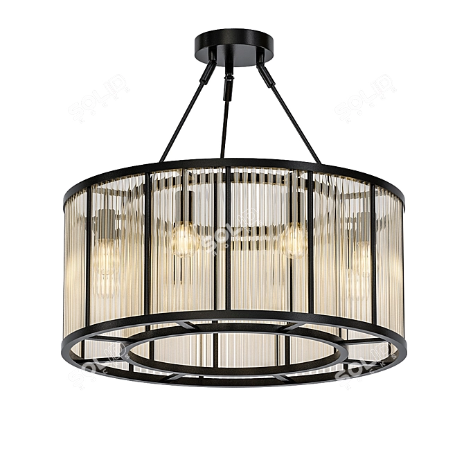 Elegant Bronze Ceiling Lamp 3D model image 1