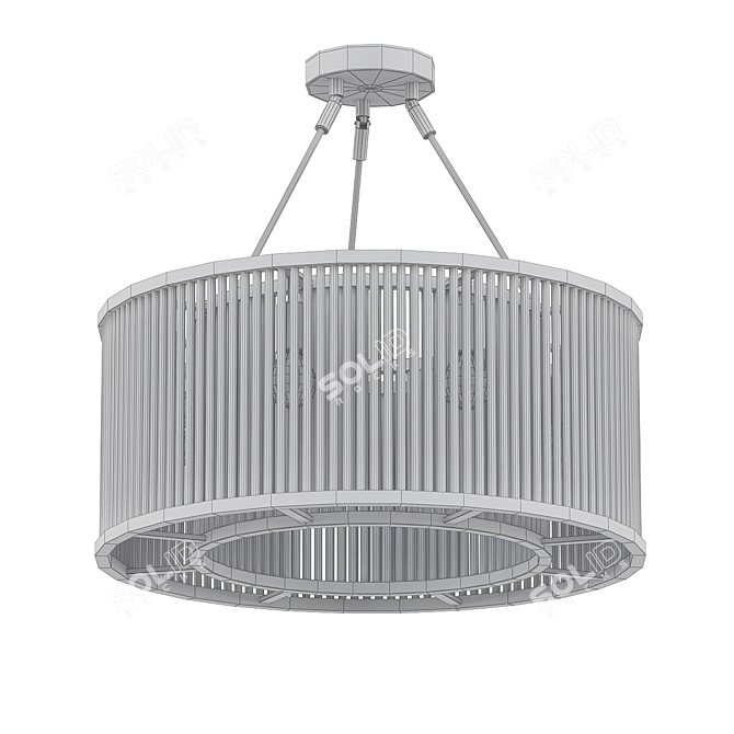 Elegant Bronze Ceiling Lamp 3D model image 2