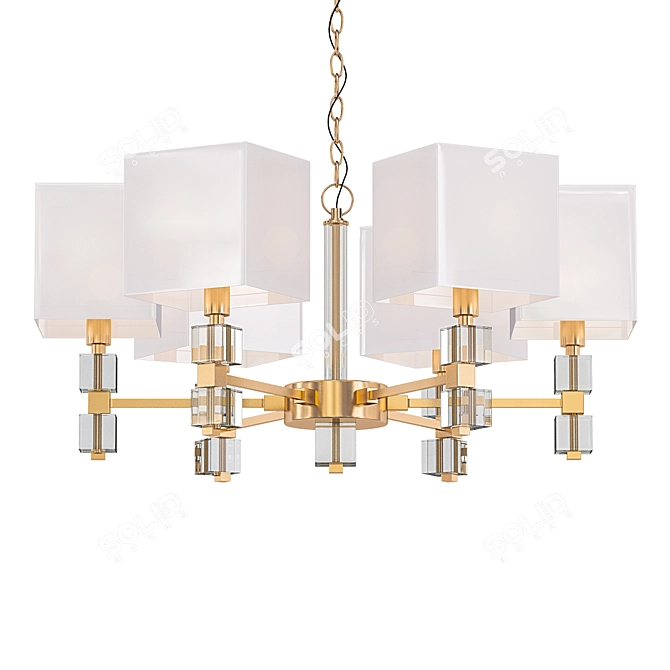 Luxurious Brass Tradonico Chandelier 3D model image 1