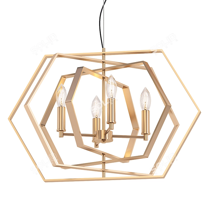Damaris Gold Chandelier: Illuminating Elegance. 3D model image 1