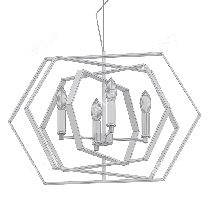 Damaris Gold Chandelier: Illuminating Elegance. 3D model image 2
